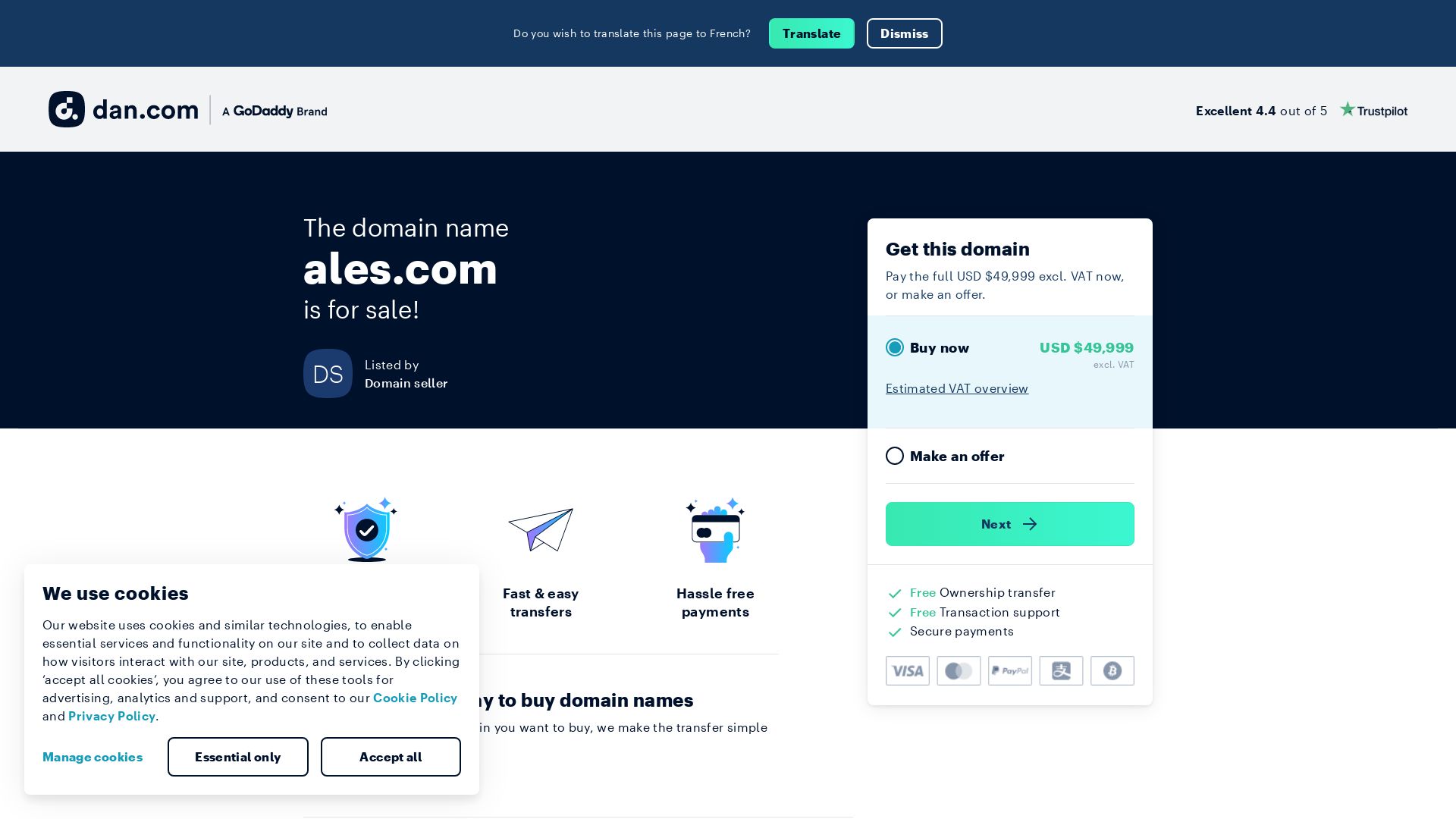 网站状态 ales.com 是  在线的