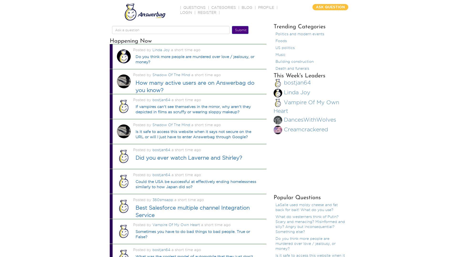网站状态 answerbag.com 是  在线的