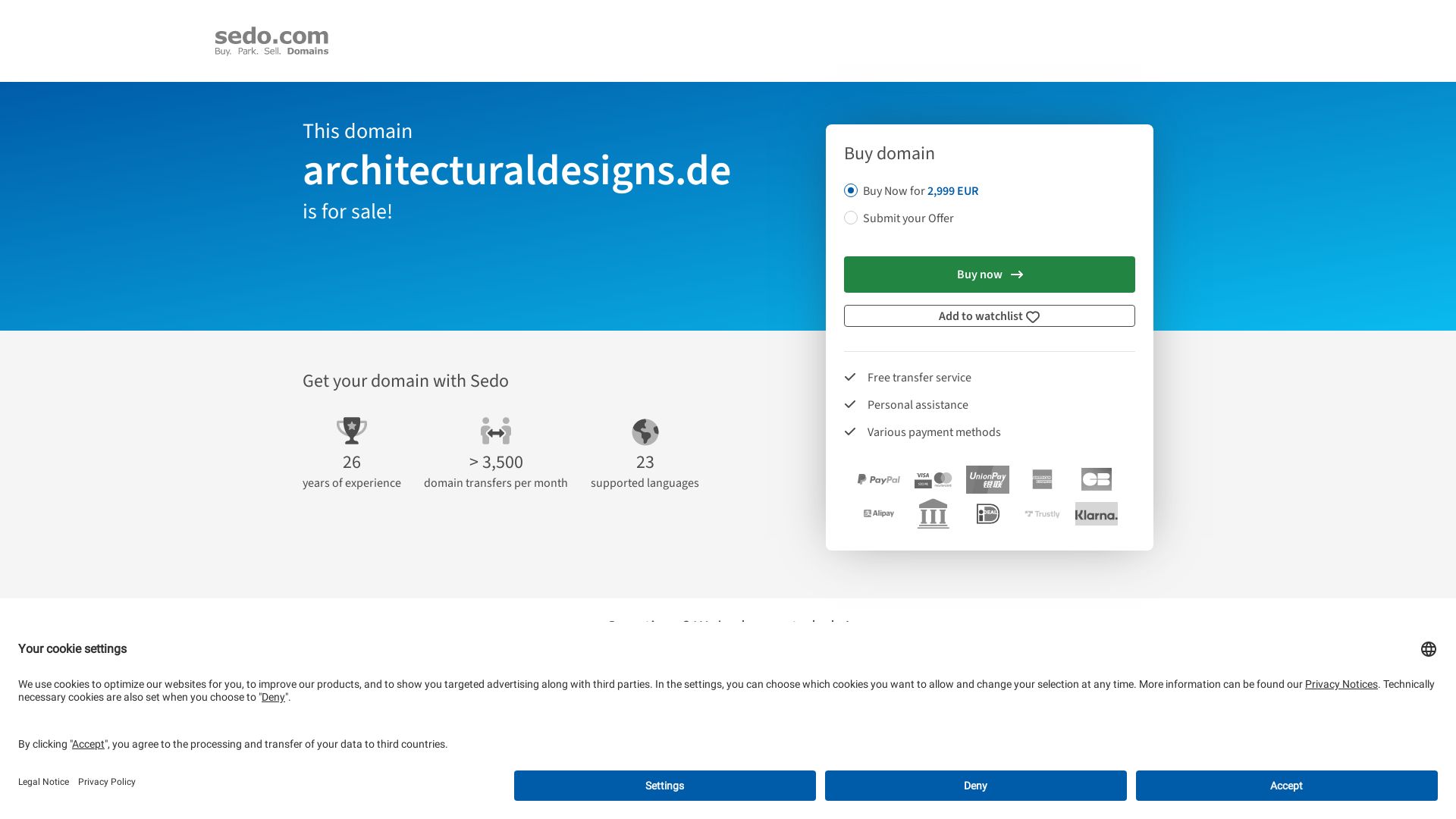 网站状态 architecturaldesigns.de 是  在线的