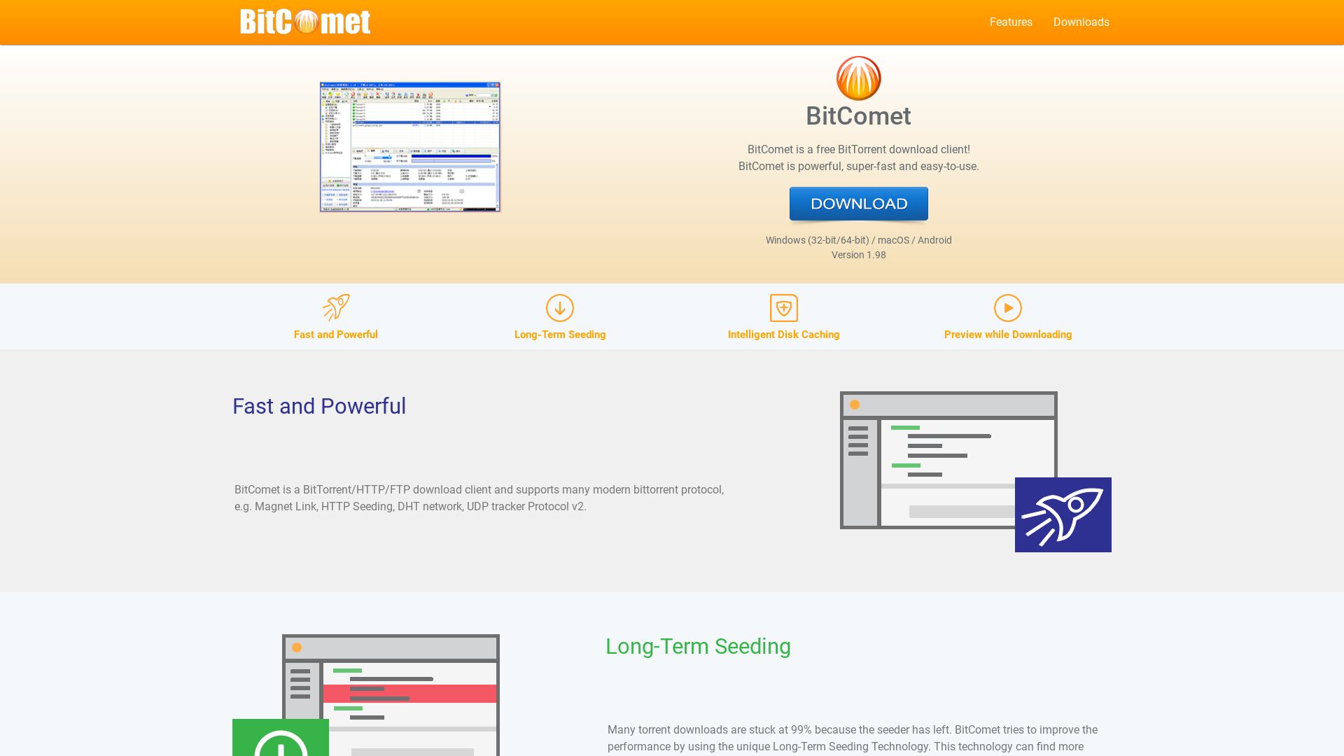 网站状态 bitcomet.com 是  在线的
