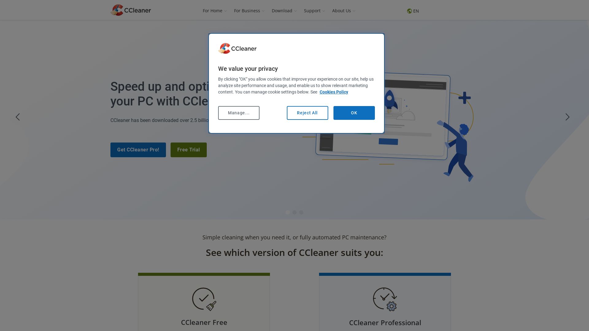 网站状态 ccleaner.com 是  在线的