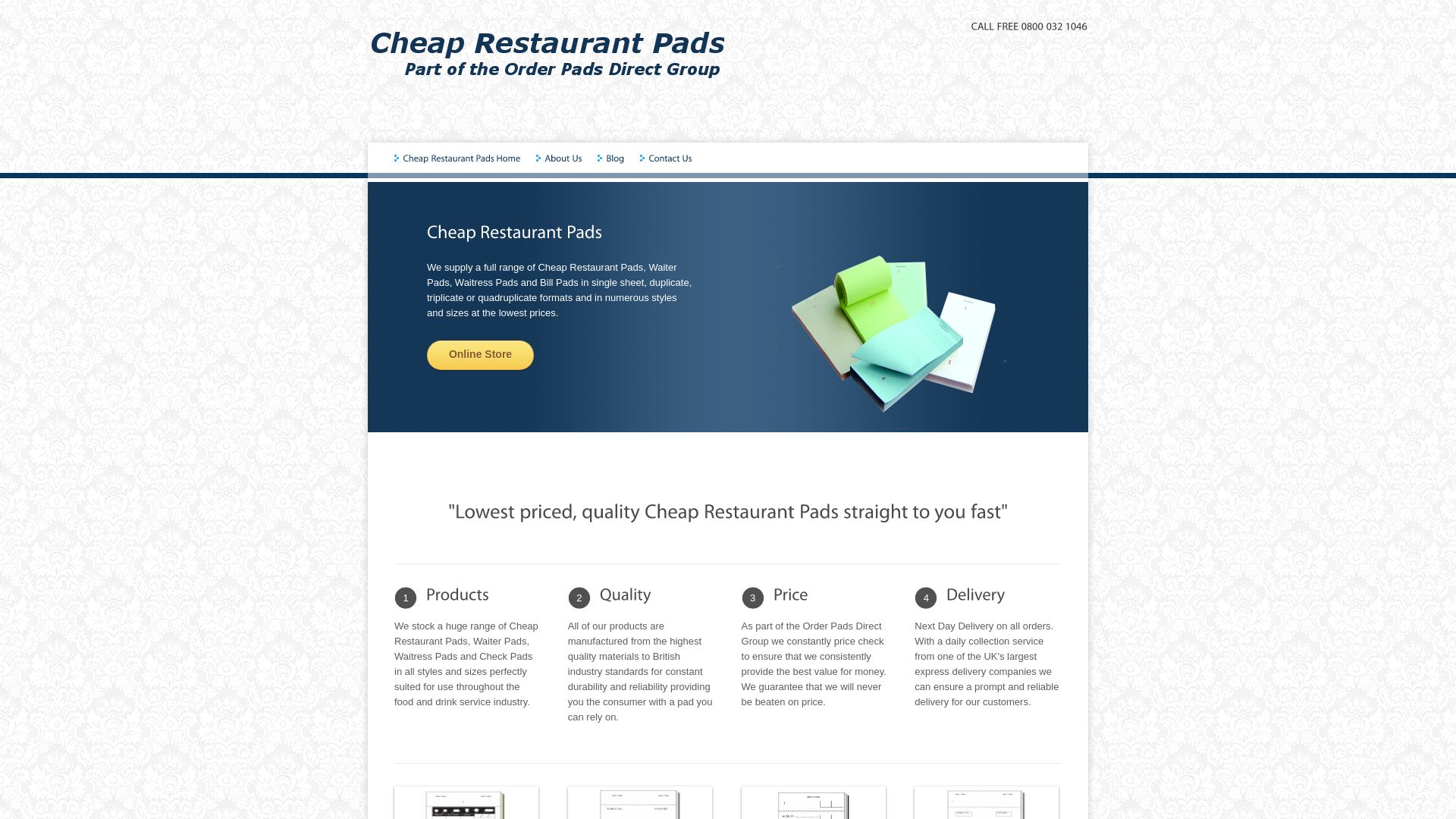 网站状态 cheaprestaurantpads.com 是  在线的