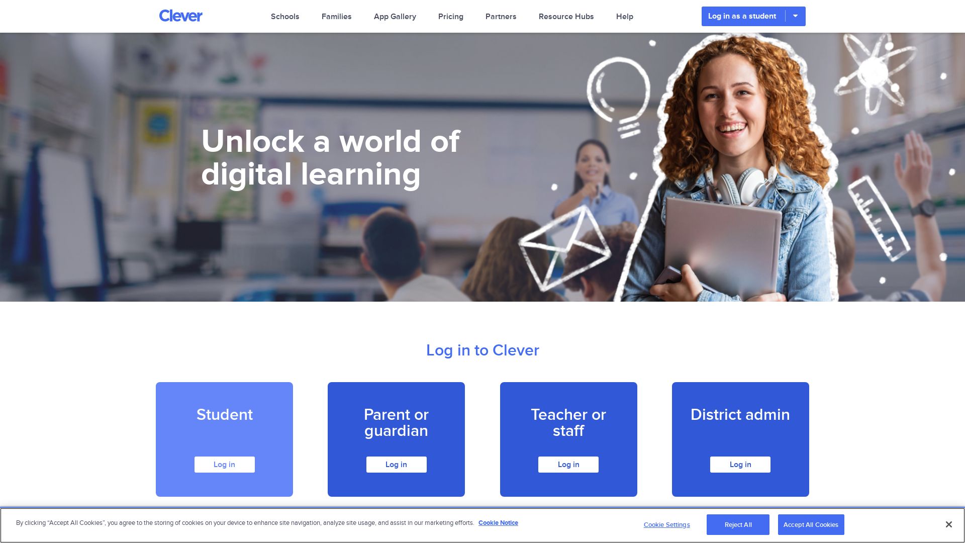 网站状态 clever.com 是  在线的