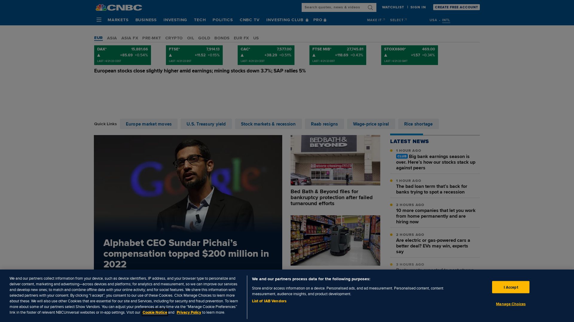 网站状态 cnbc.com 是  在线的