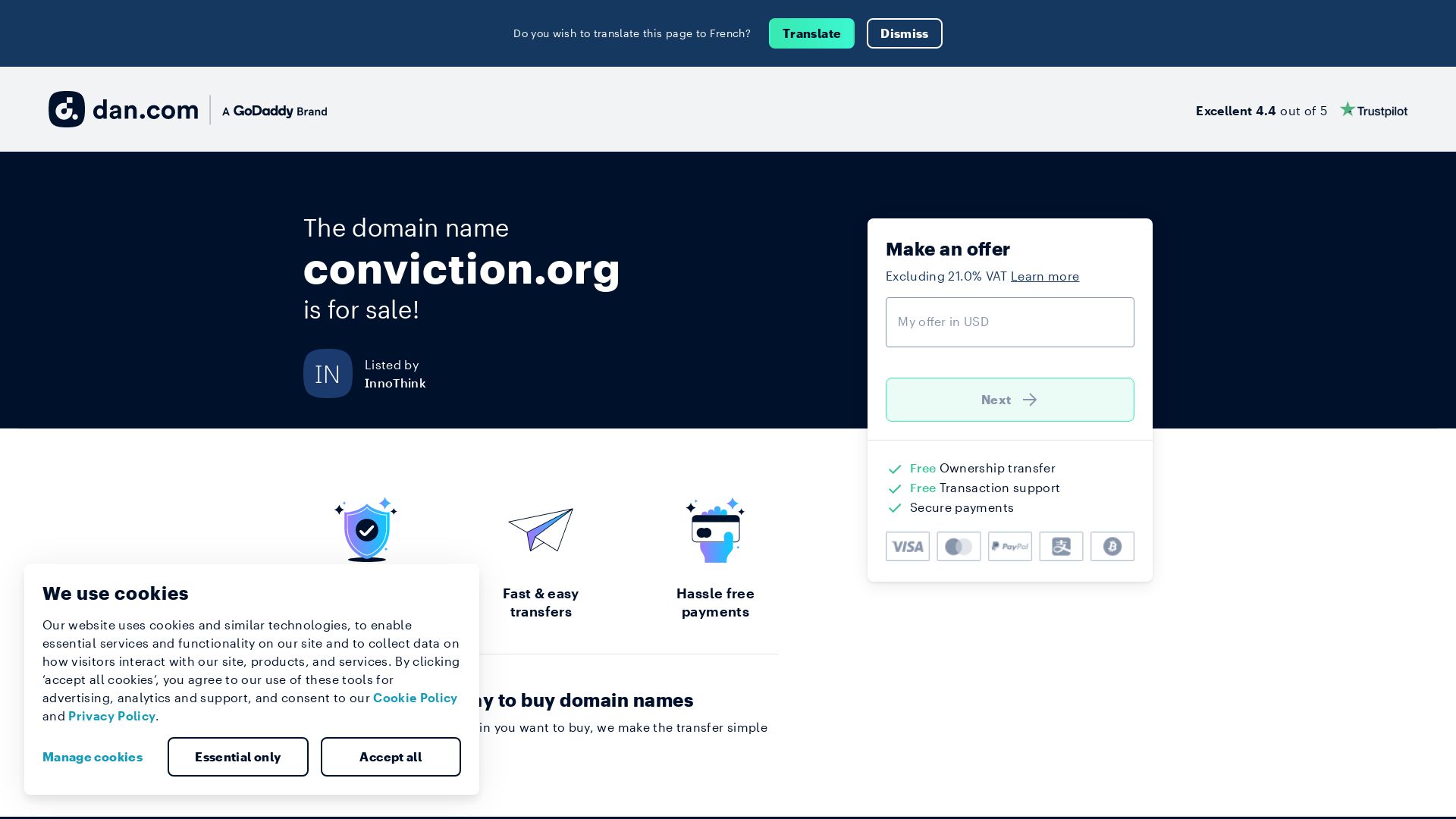 网站状态 conviction.org 是  在线的