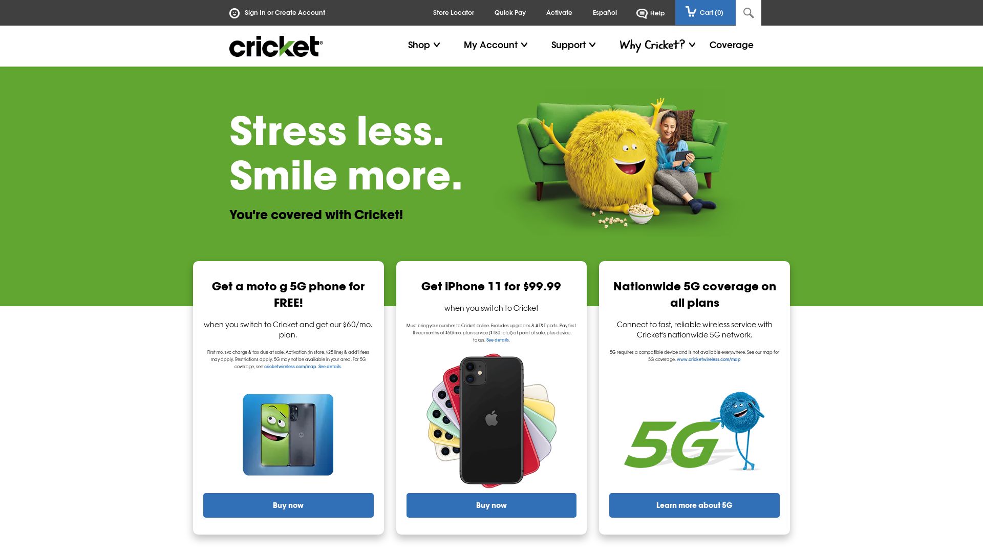 网站状态 cricketwireless.com 是  在线的