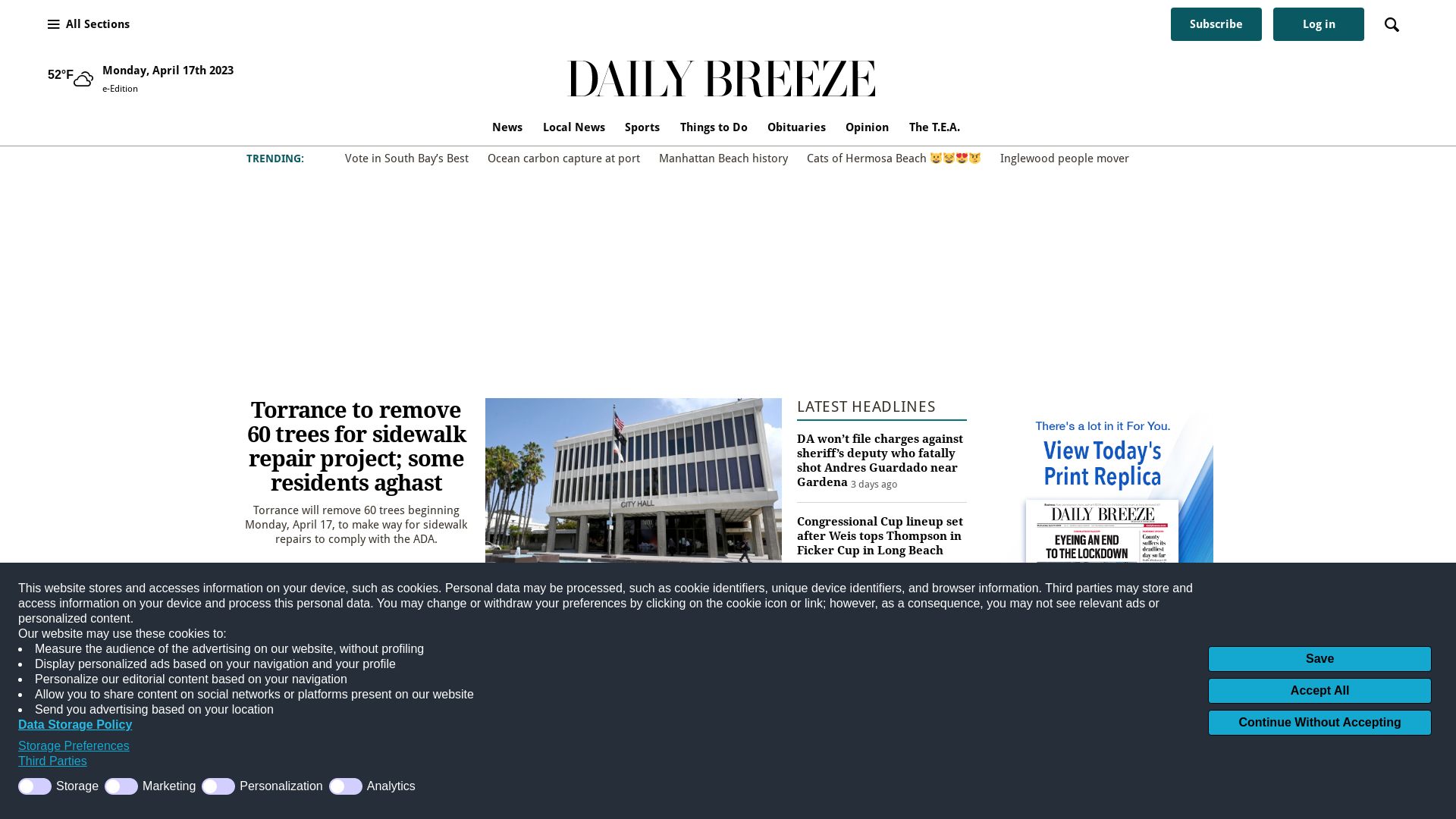 网站状态 dailybreeze.com 是  在线的