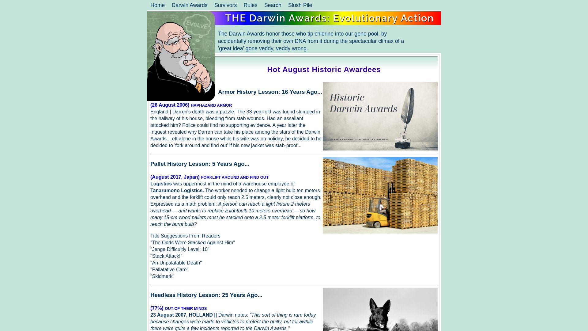 网站状态 darwinawards.com 是  在线的