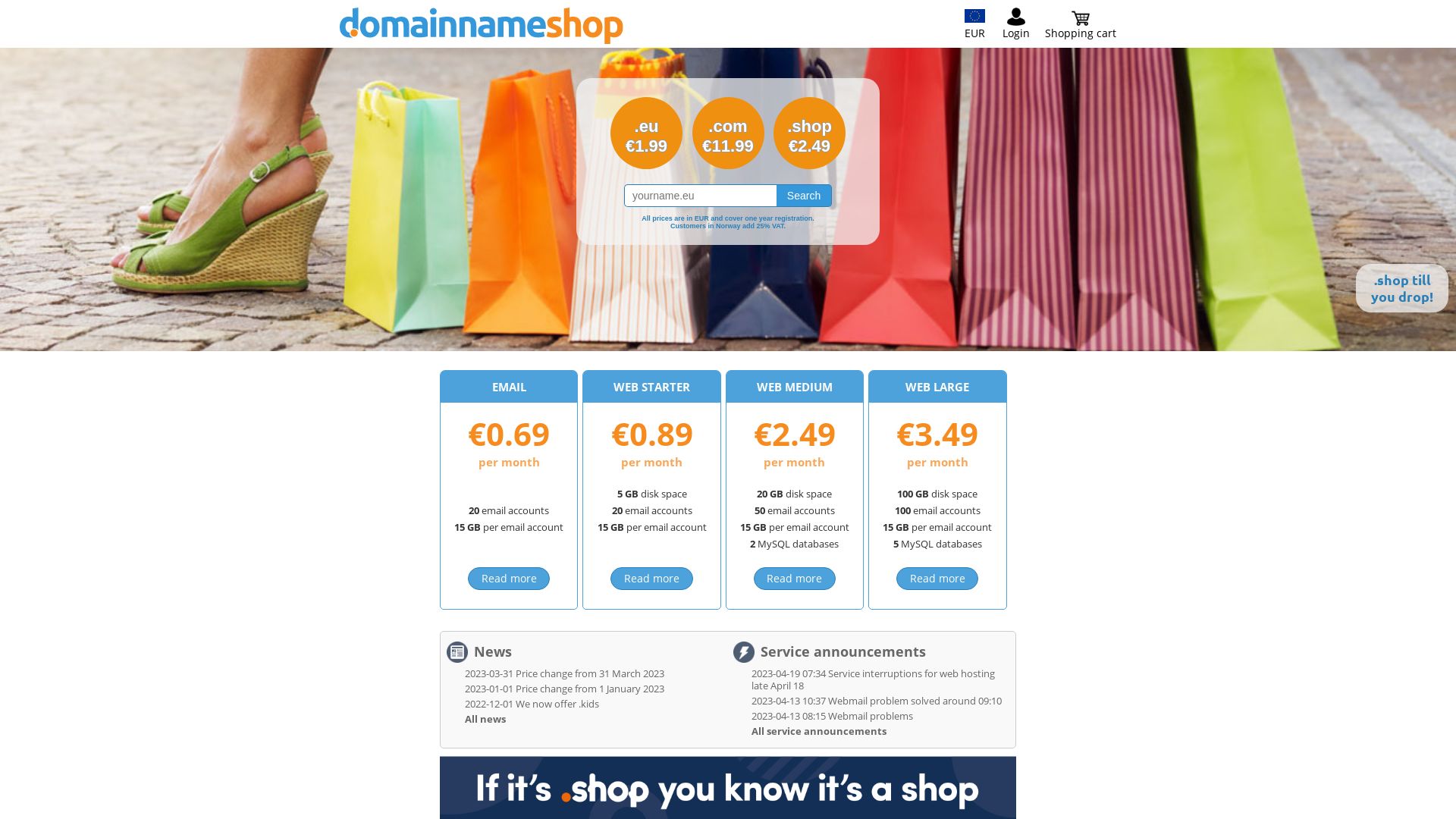 网站状态 domainnameshop.com 是  在线的