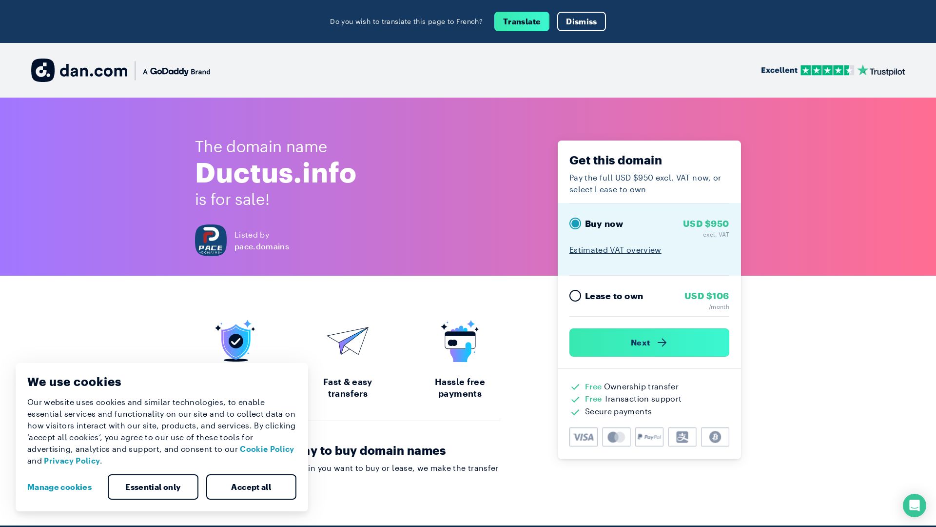 网站状态 ductus.info 是  在线的