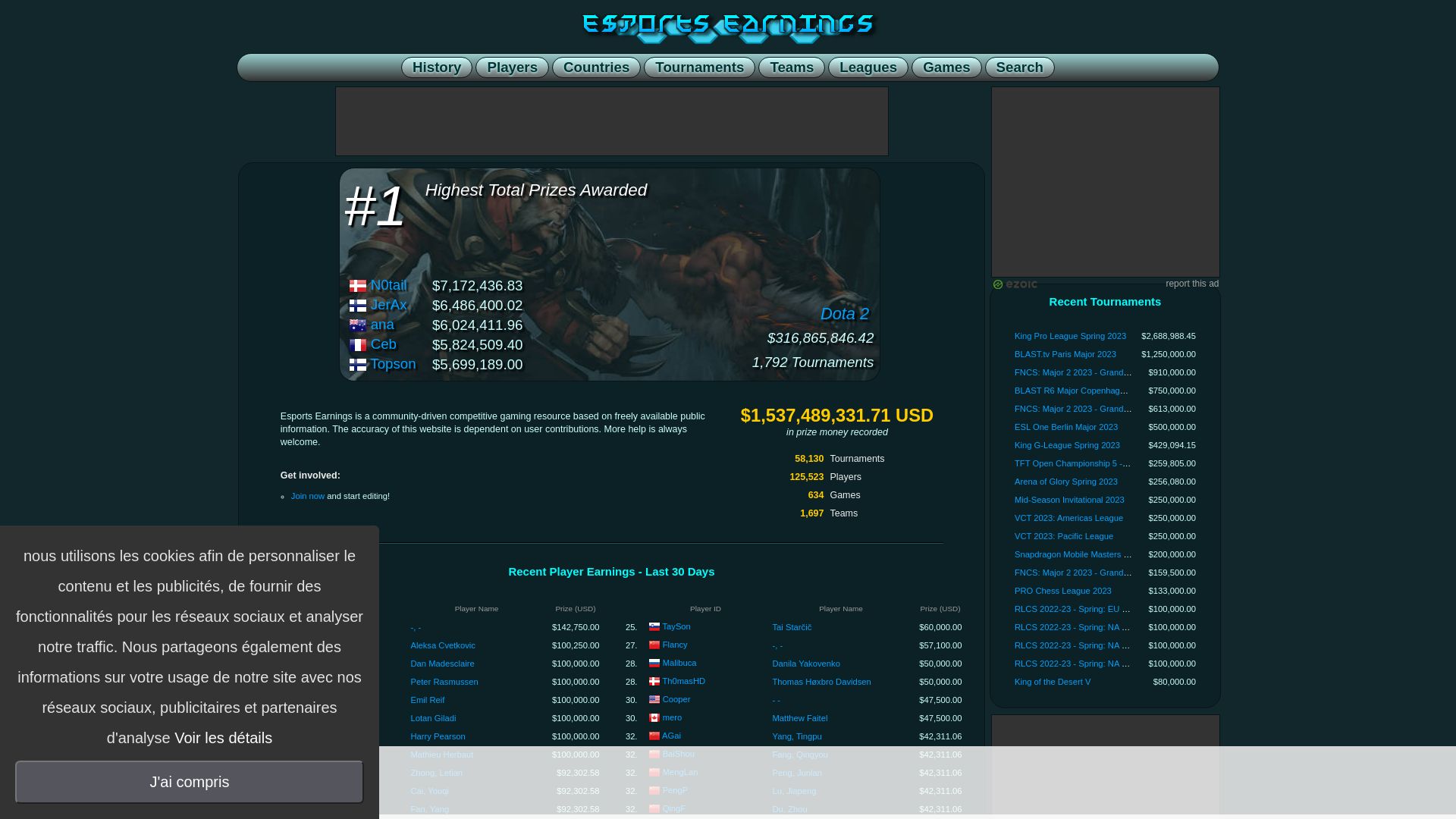 网站状态 esportsearnings.com 是  在线的