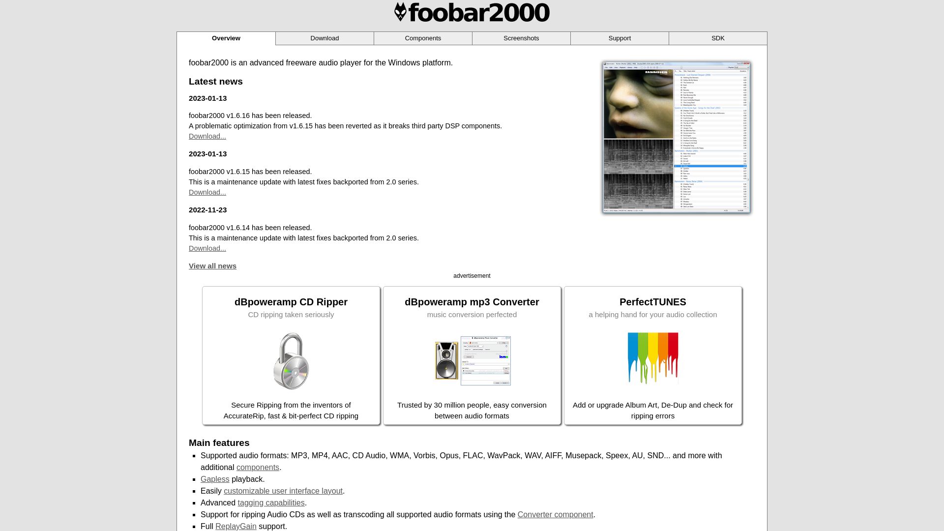 网站状态 foobar2000.org 是  在线的