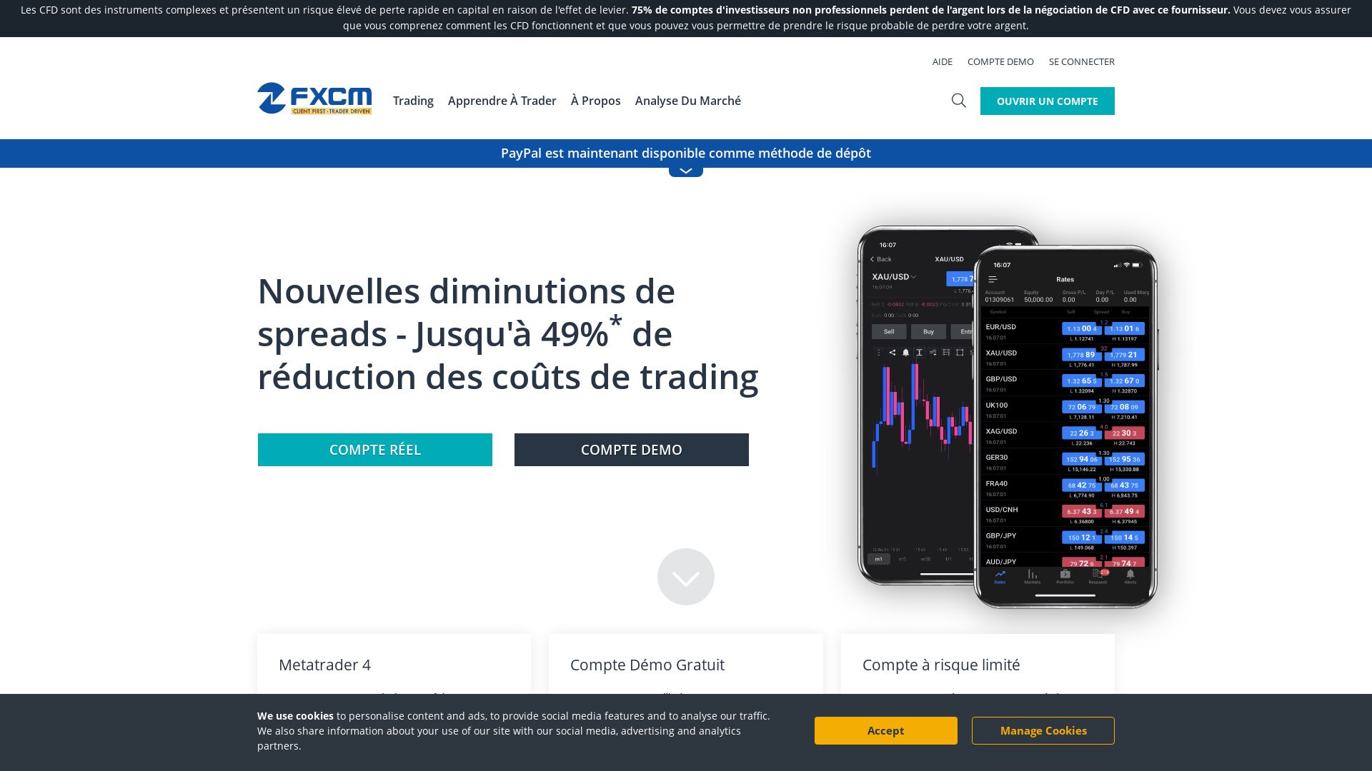 网站状态 fxcm.com 是  在线的