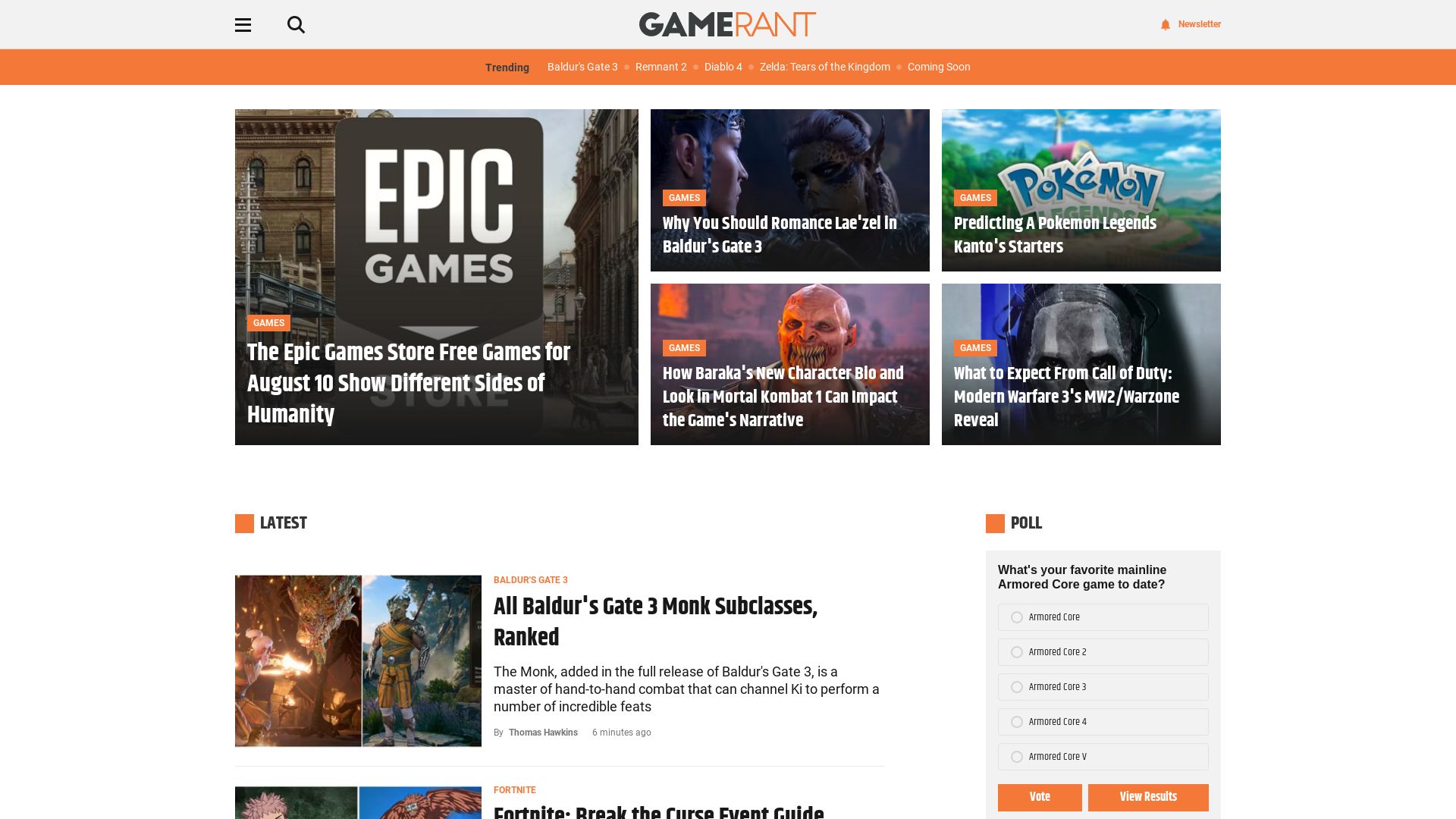 网站状态 gamerant.com 是  在线的