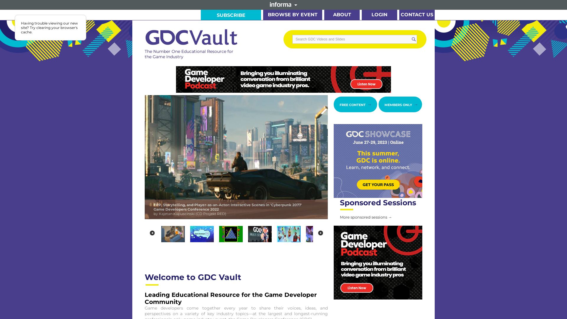 网站状态 gdcvault.com 是  在线的
