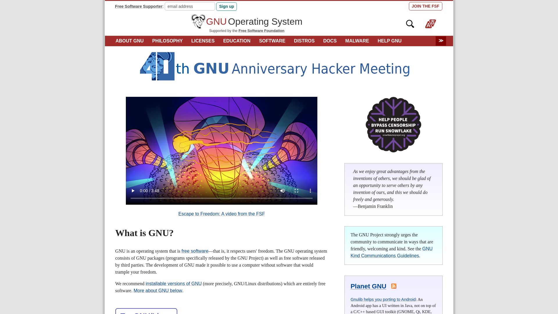 网站状态 gnu.org 是  在线的