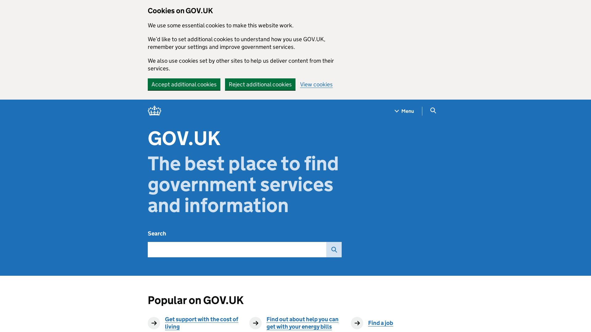 网站状态 gov.uk 是  在线的