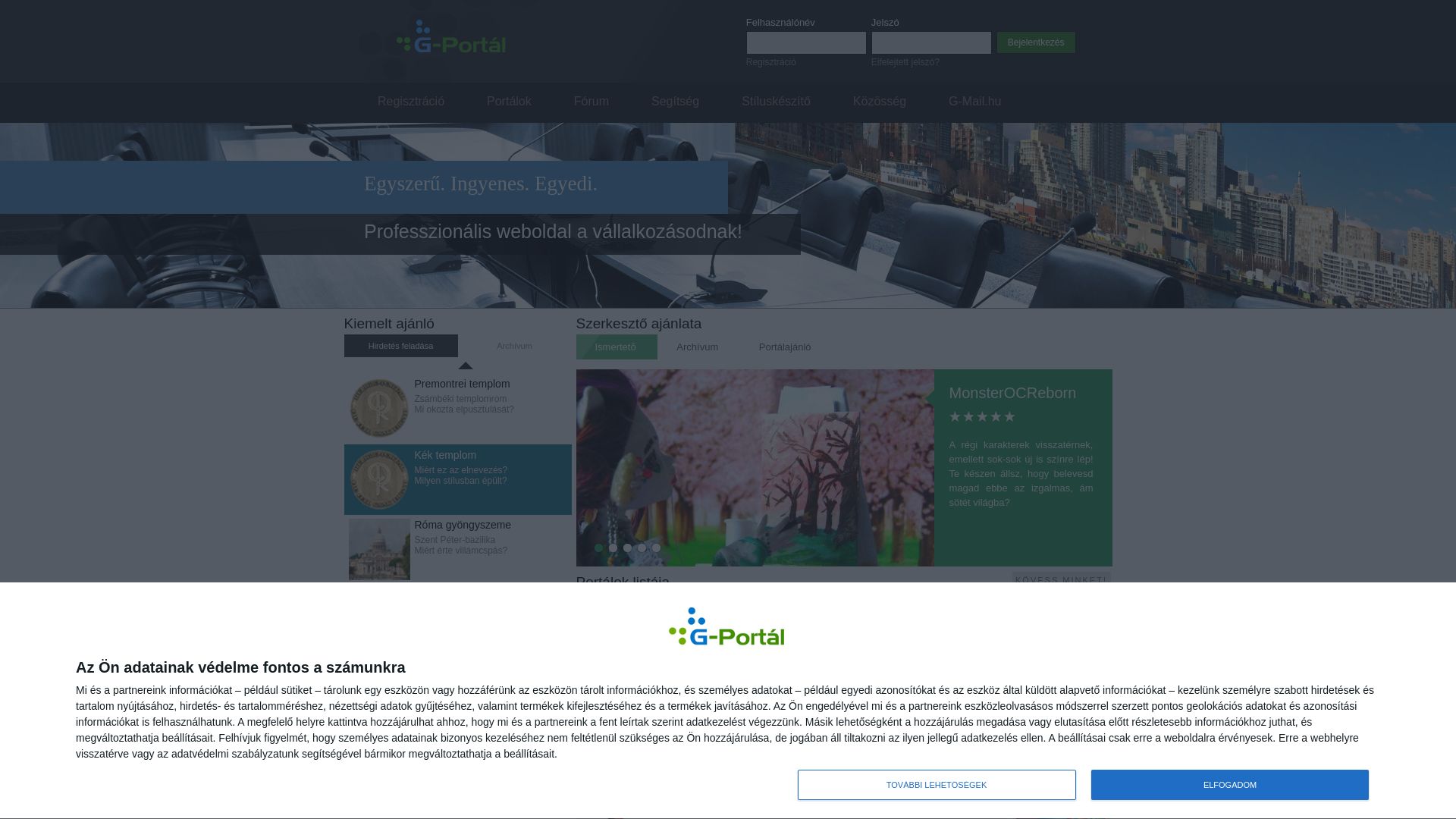 网站状态 gportal.hu 是  在线的