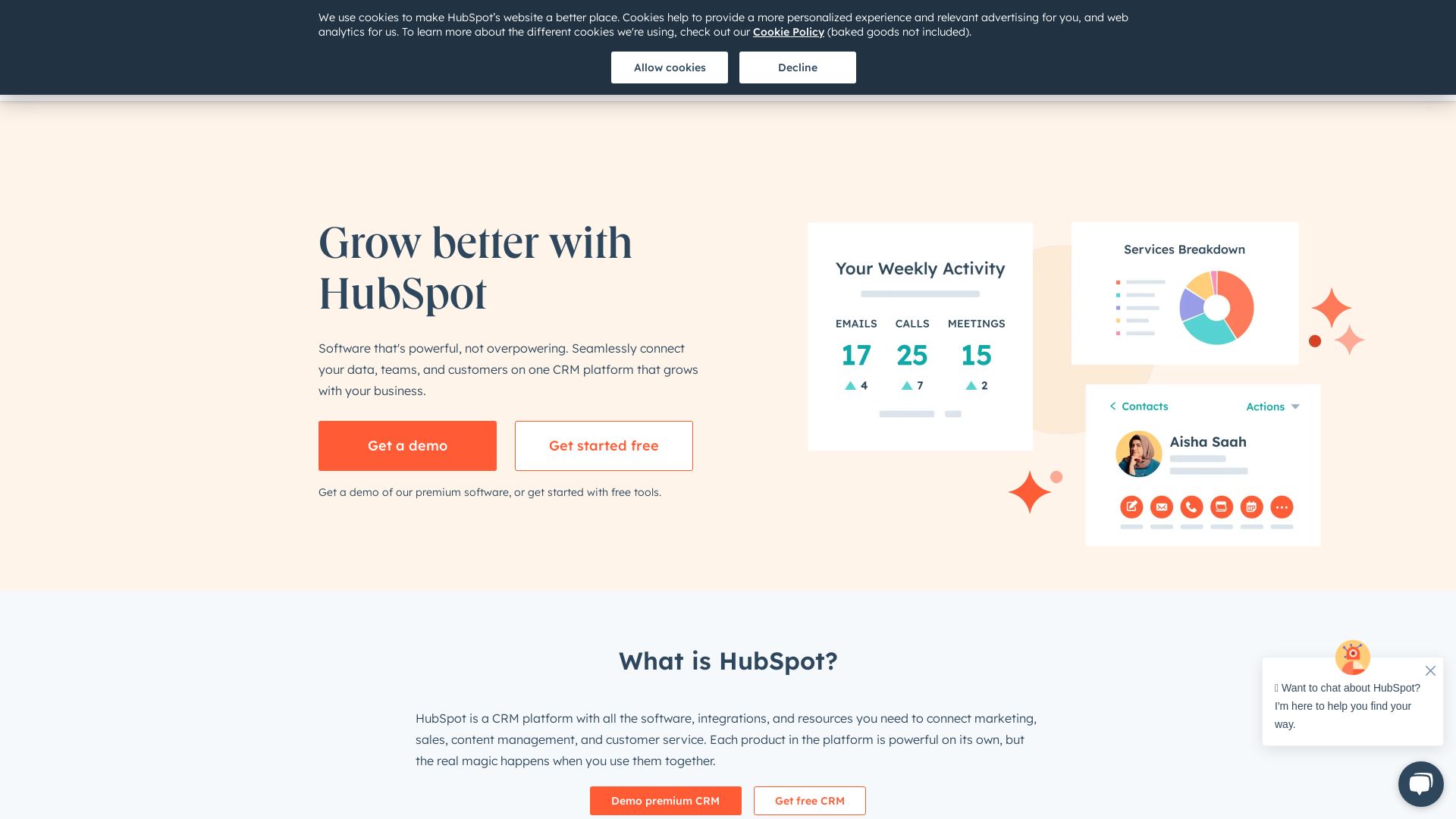 网站状态 hubspot.com 是  在线的