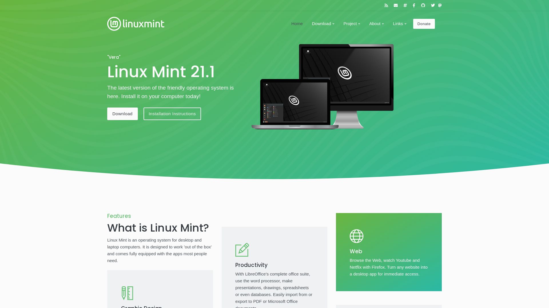网站状态 linuxmint.com 是  在线的