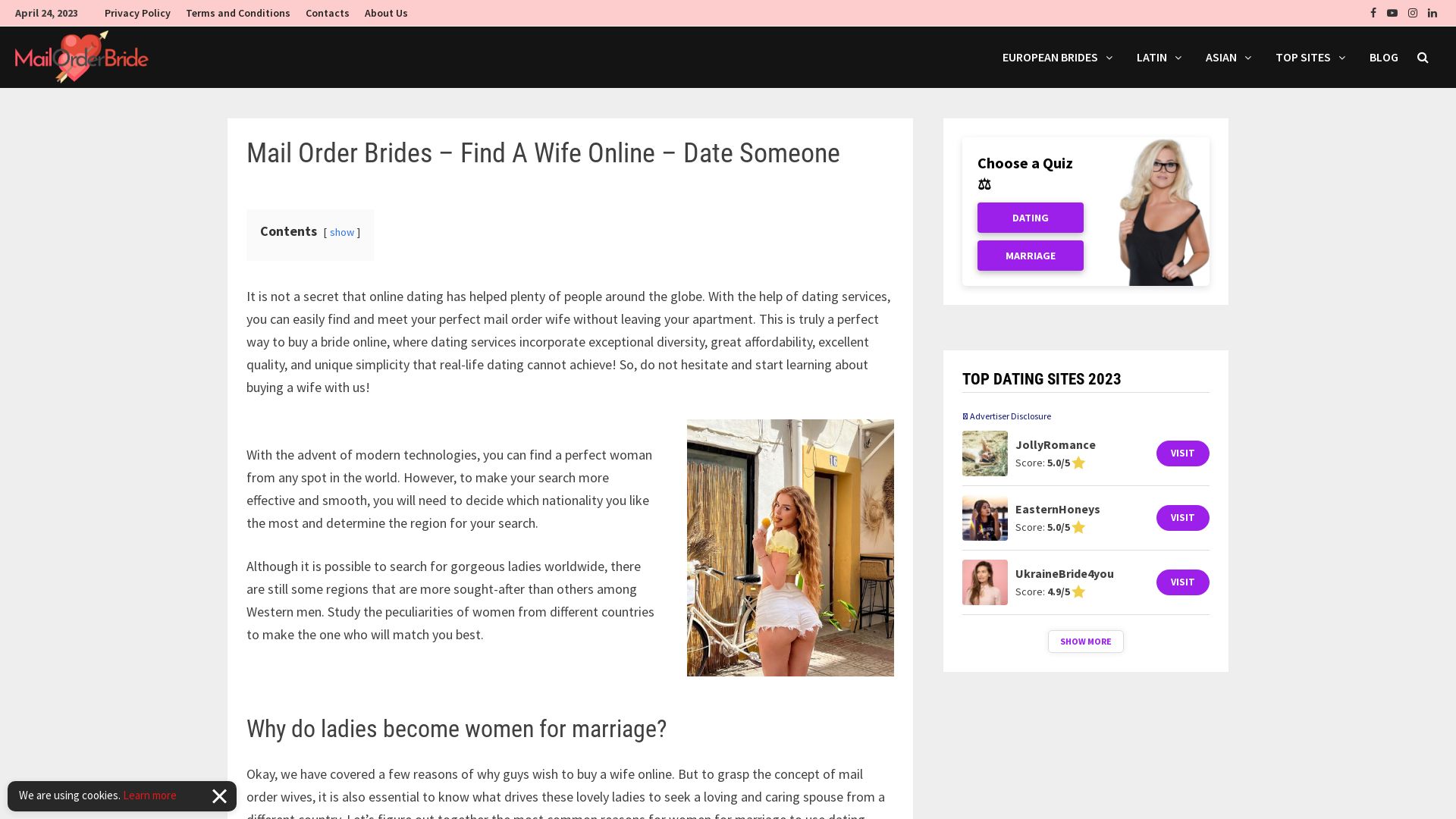 网站状态 mail-order-bride.me 是  在线的