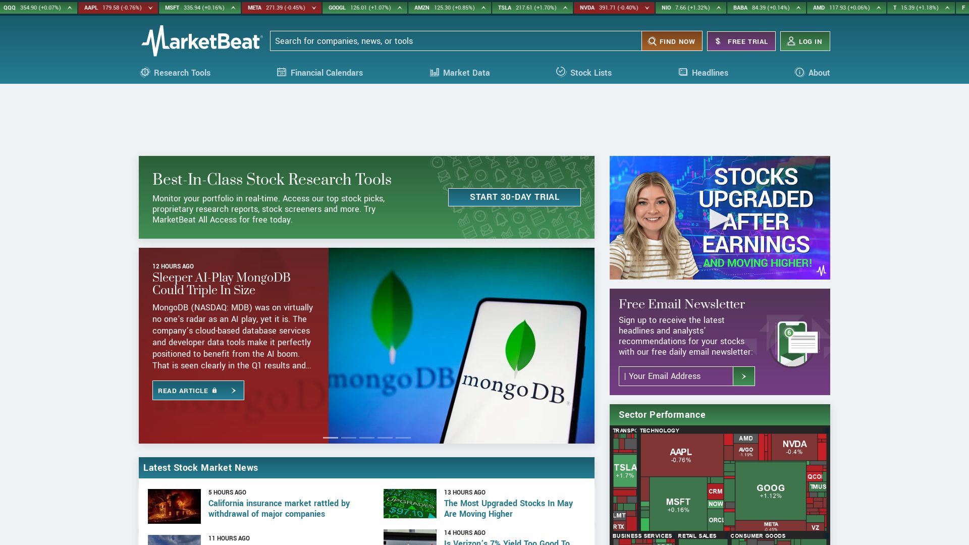 网站状态 marketbeat.com 是  在线的