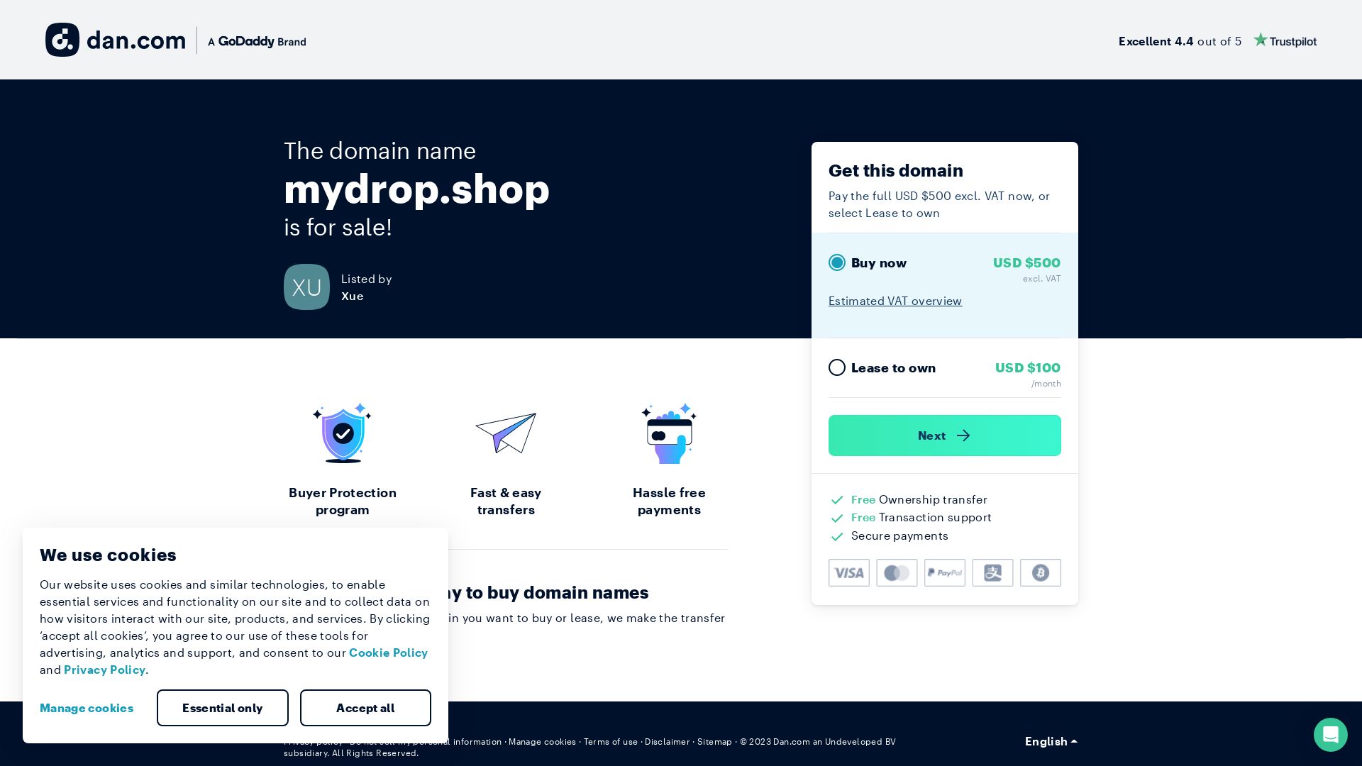 网站状态 mydrop.shop 是  在线的