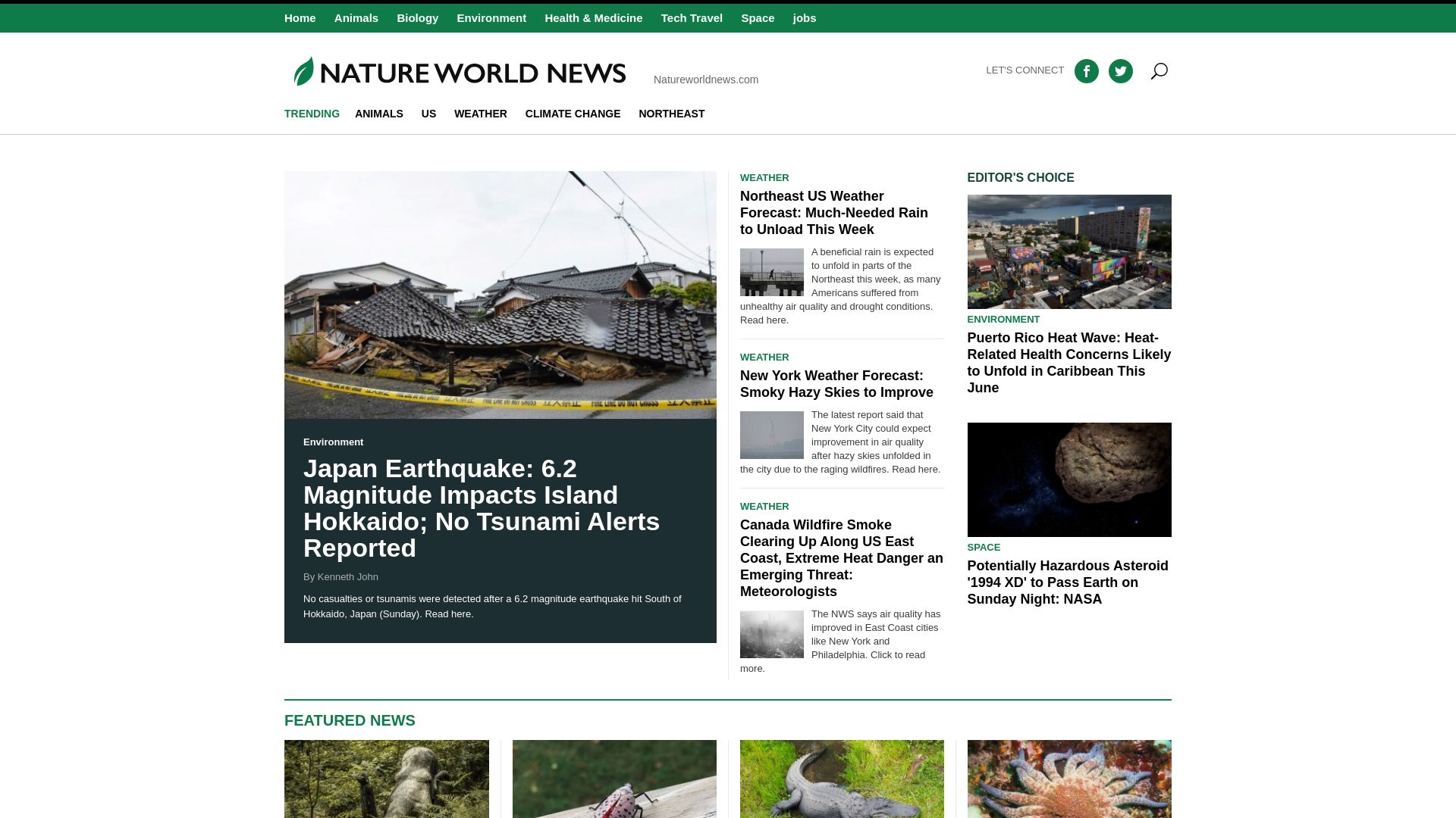 网站状态 natureworldnews.com 是  在线的