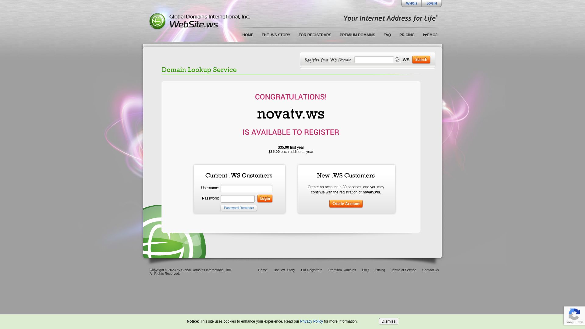 网站状态 novatv.ws 是  在线的
