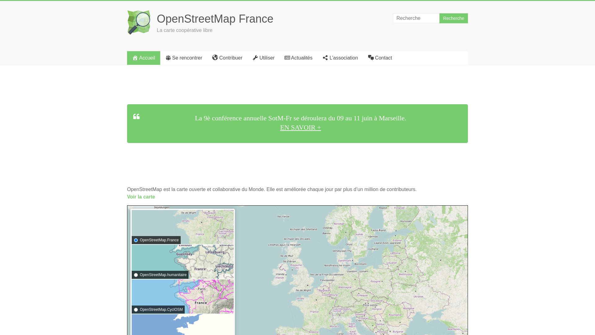 网站状态 openstreetmap.fr 是  在线的