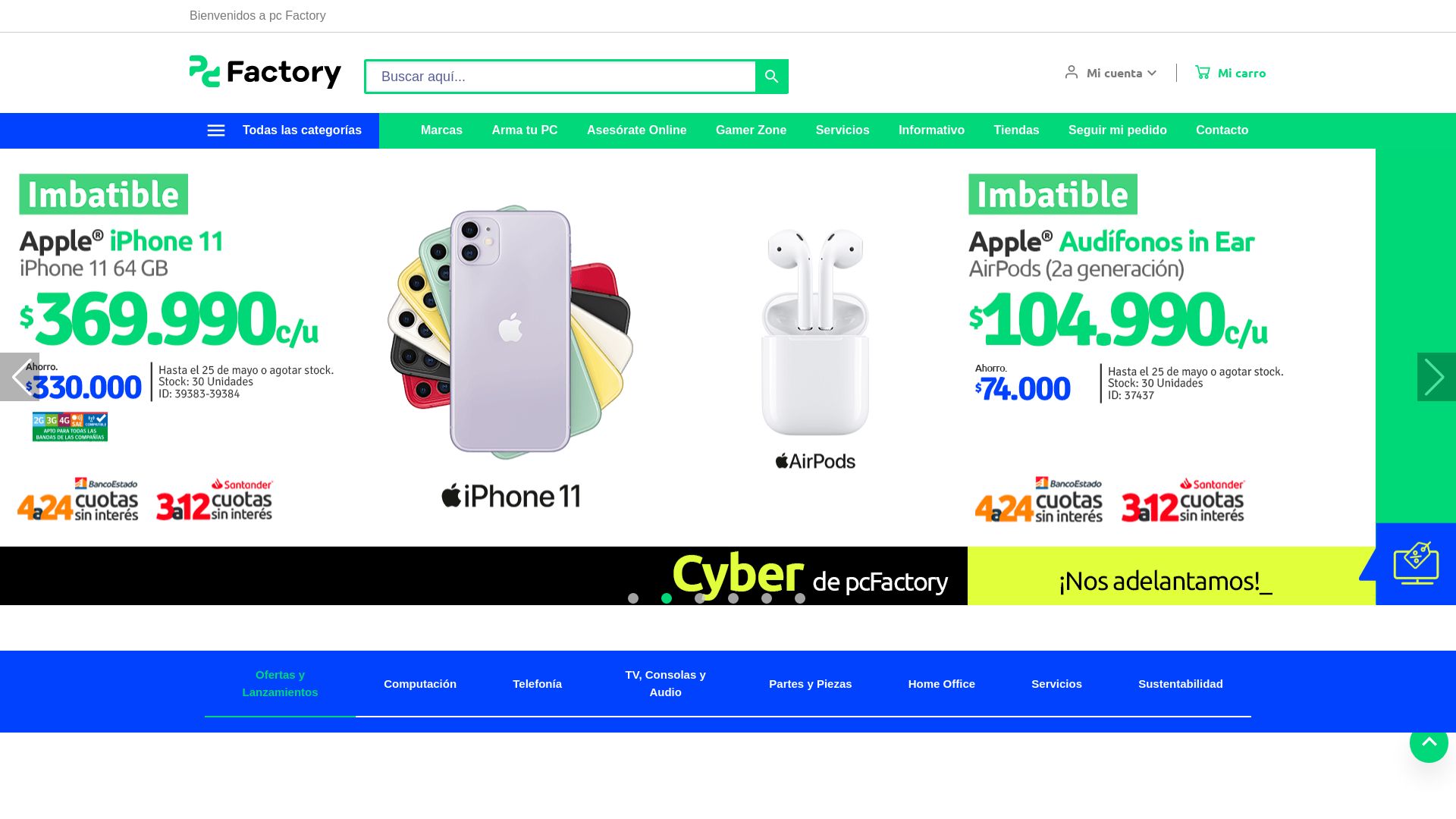 网站状态 pcfactory.cl 是  在线的