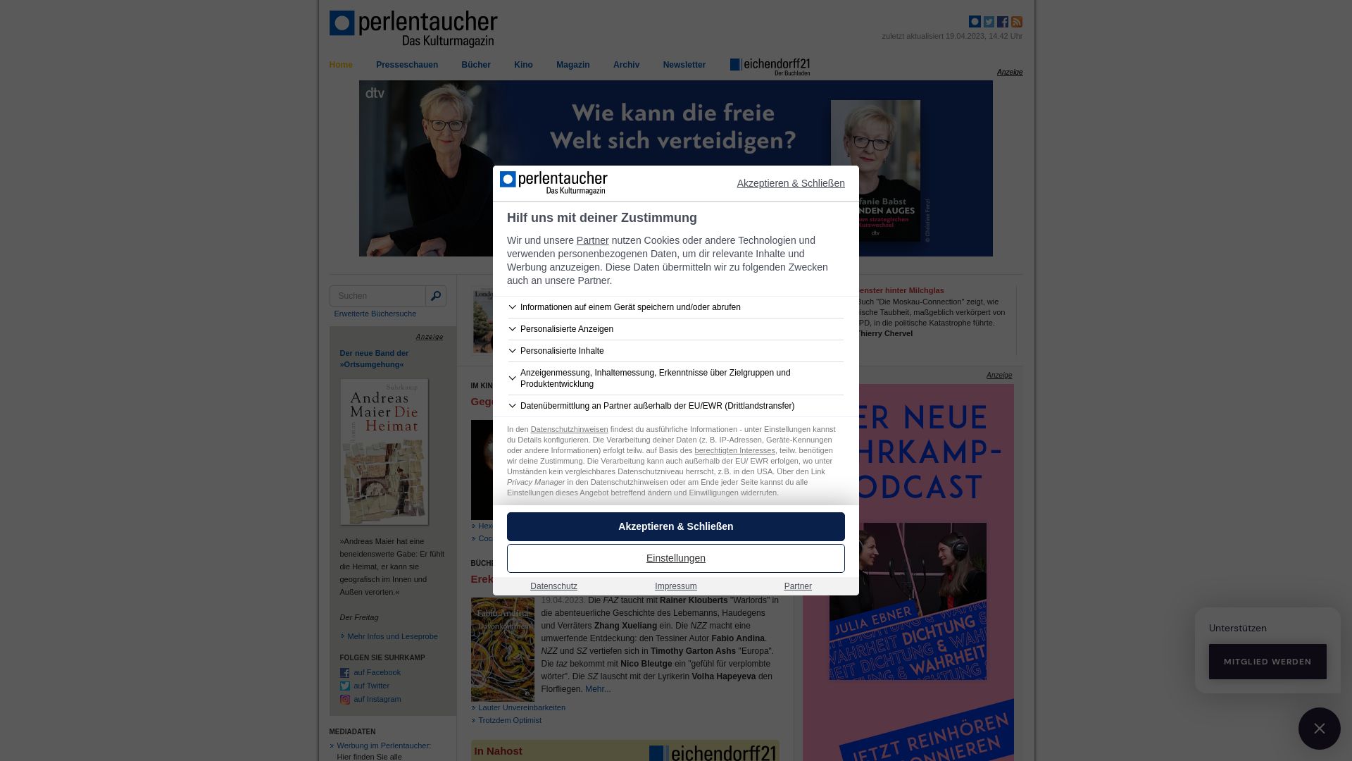 网站状态 perlentaucher.de 是  在线的