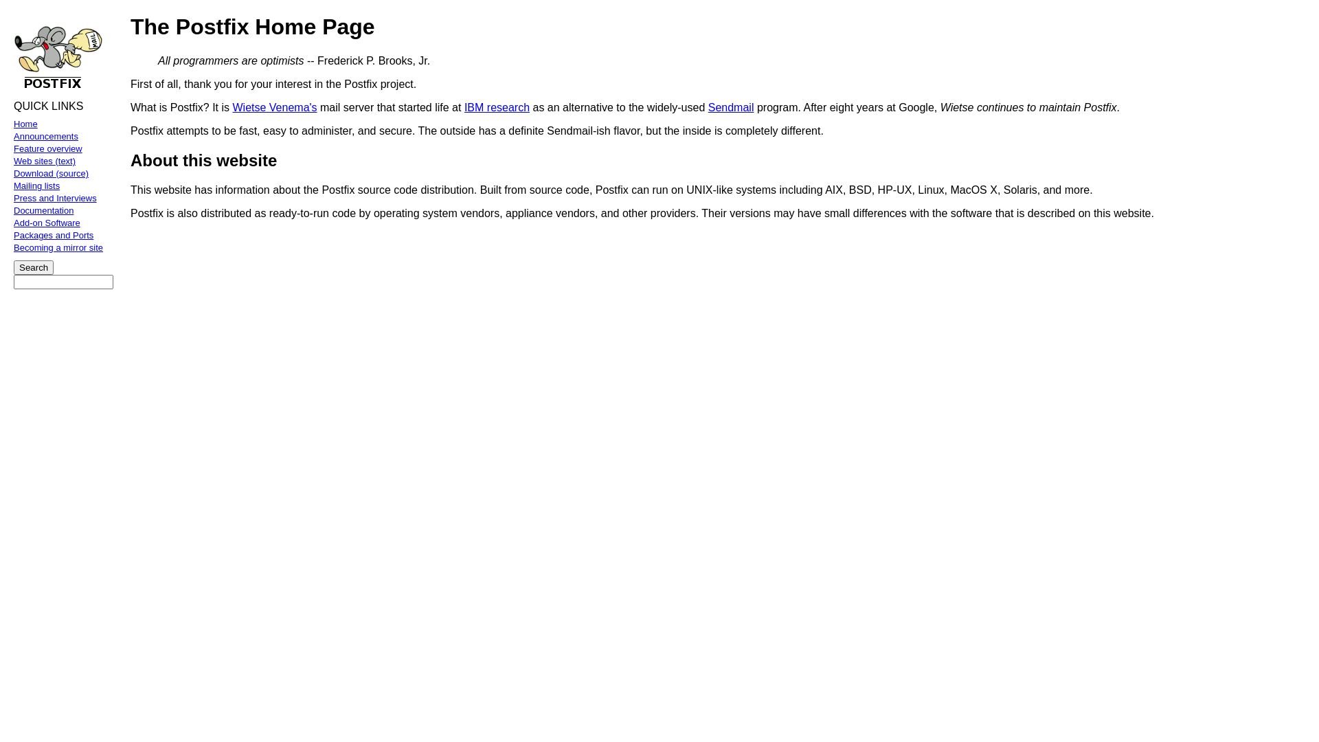网站状态 postfix.org 是  在线的
