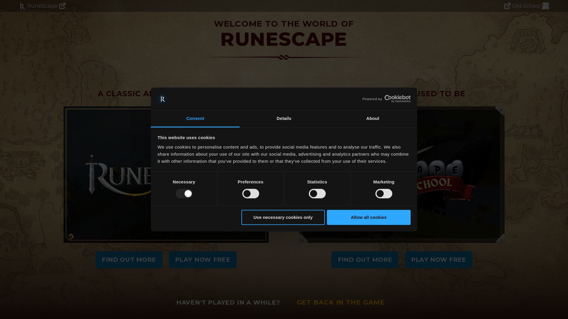 网站状态 runescape.com 是  在线的