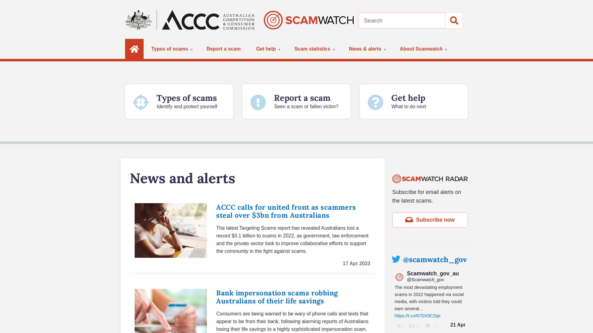 网站状态 scamwatch.gov.au 是  在线的