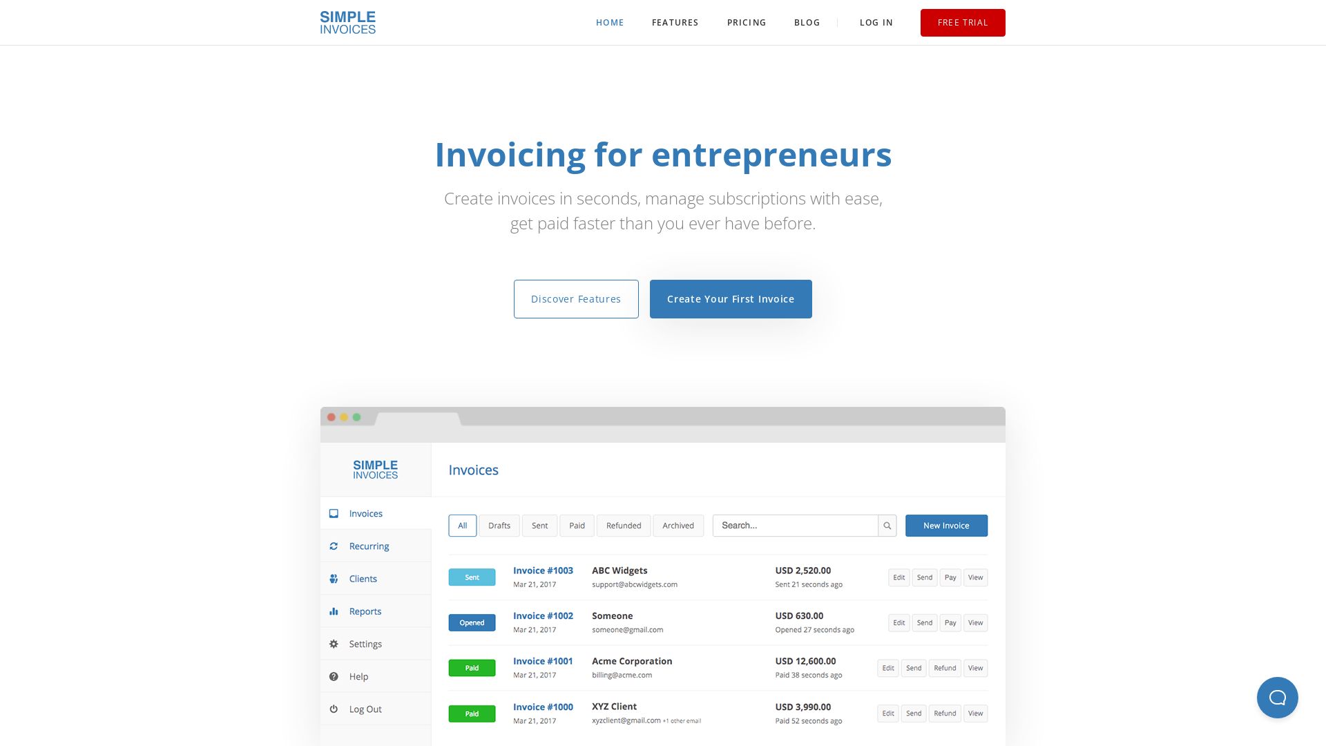 网站状态 simpleinvoices.io 是  在线的
