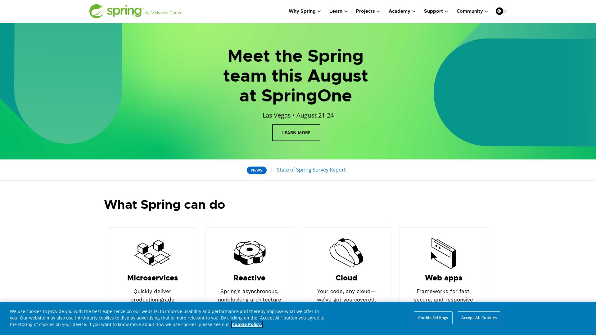 网站状态 spring.io 是  在线的