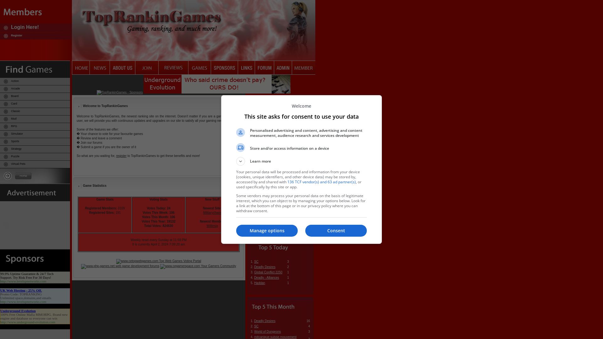 网站状态 toprankingames.com 是  在线的