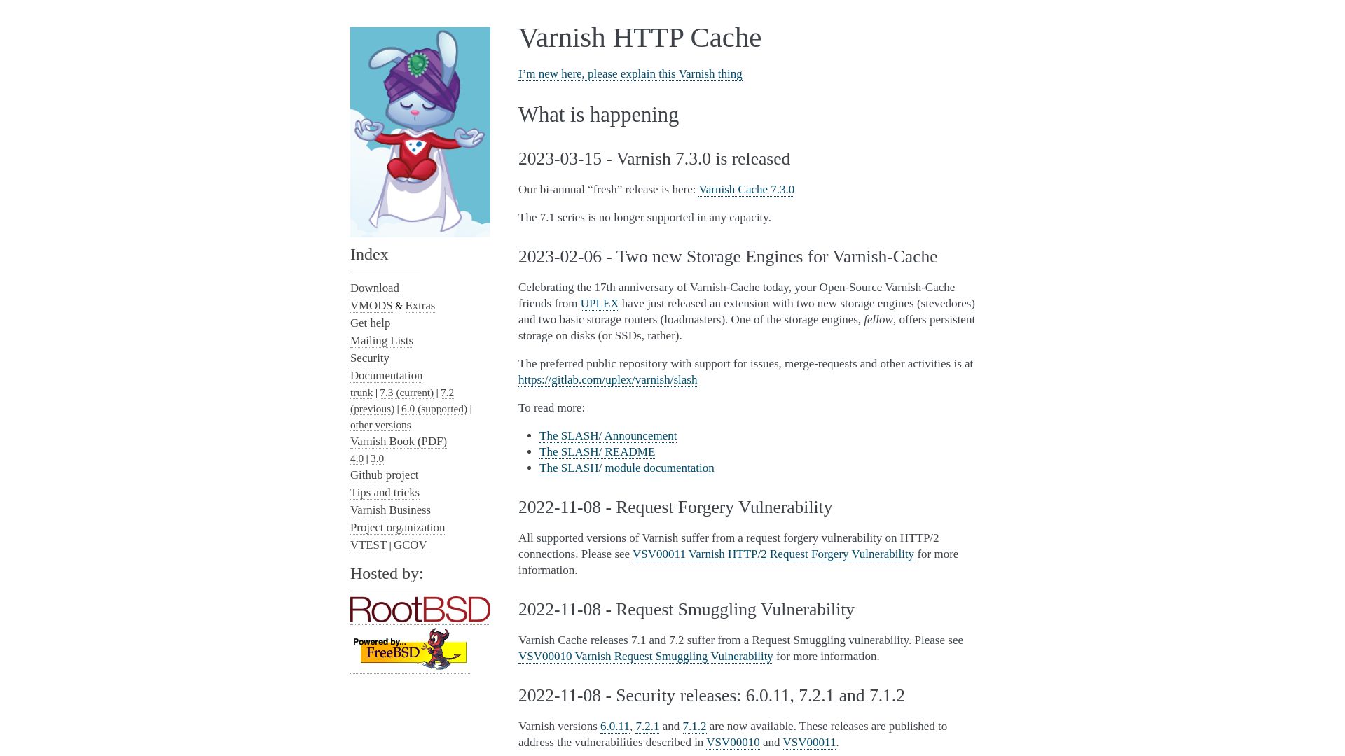 网站状态 varnish-cache.org 是  在线的