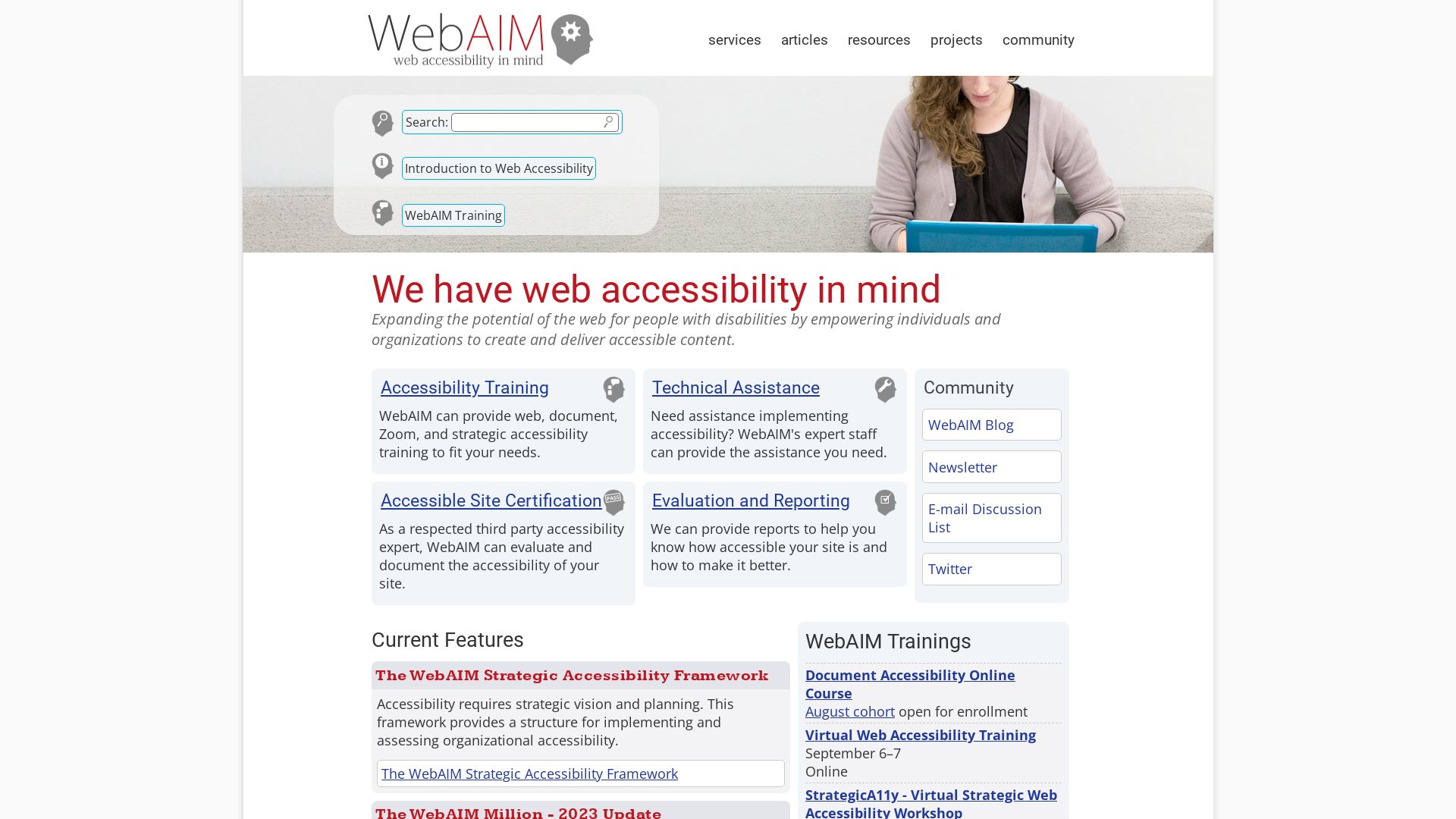 网站状态 webaim.org 是  在线的