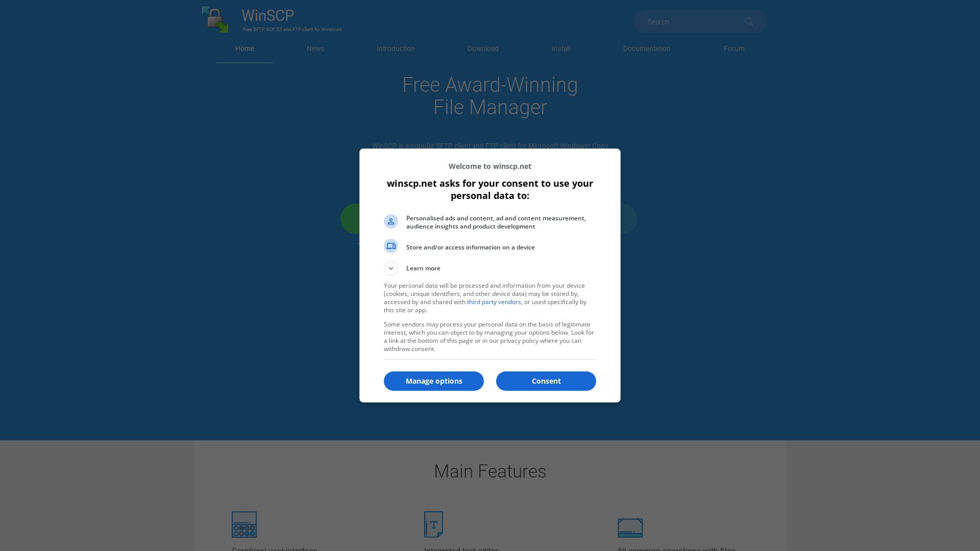 网站状态 winscp.net 是  在线的