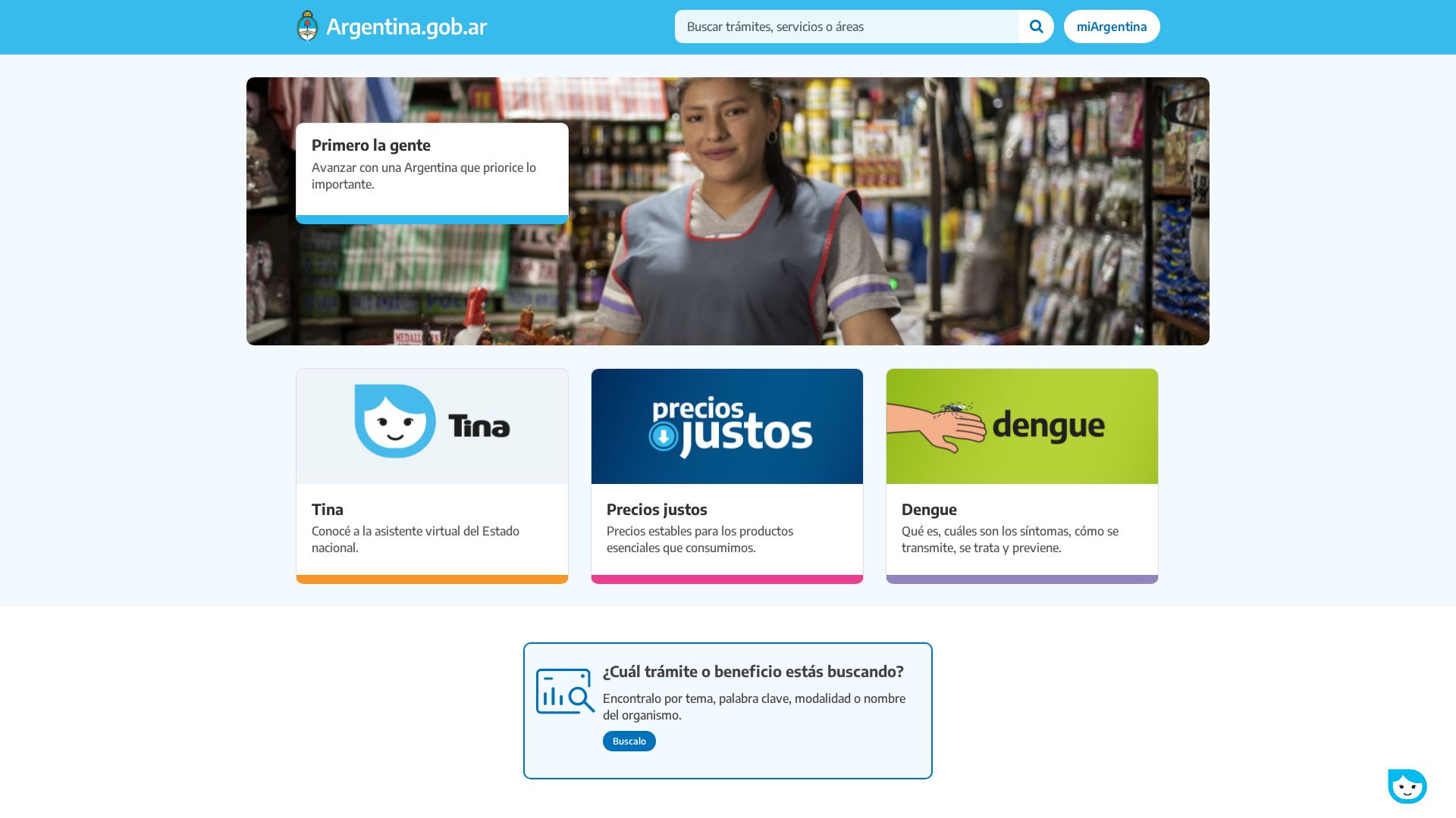 网站状态 www.argentina.gob.ar 是  在线的