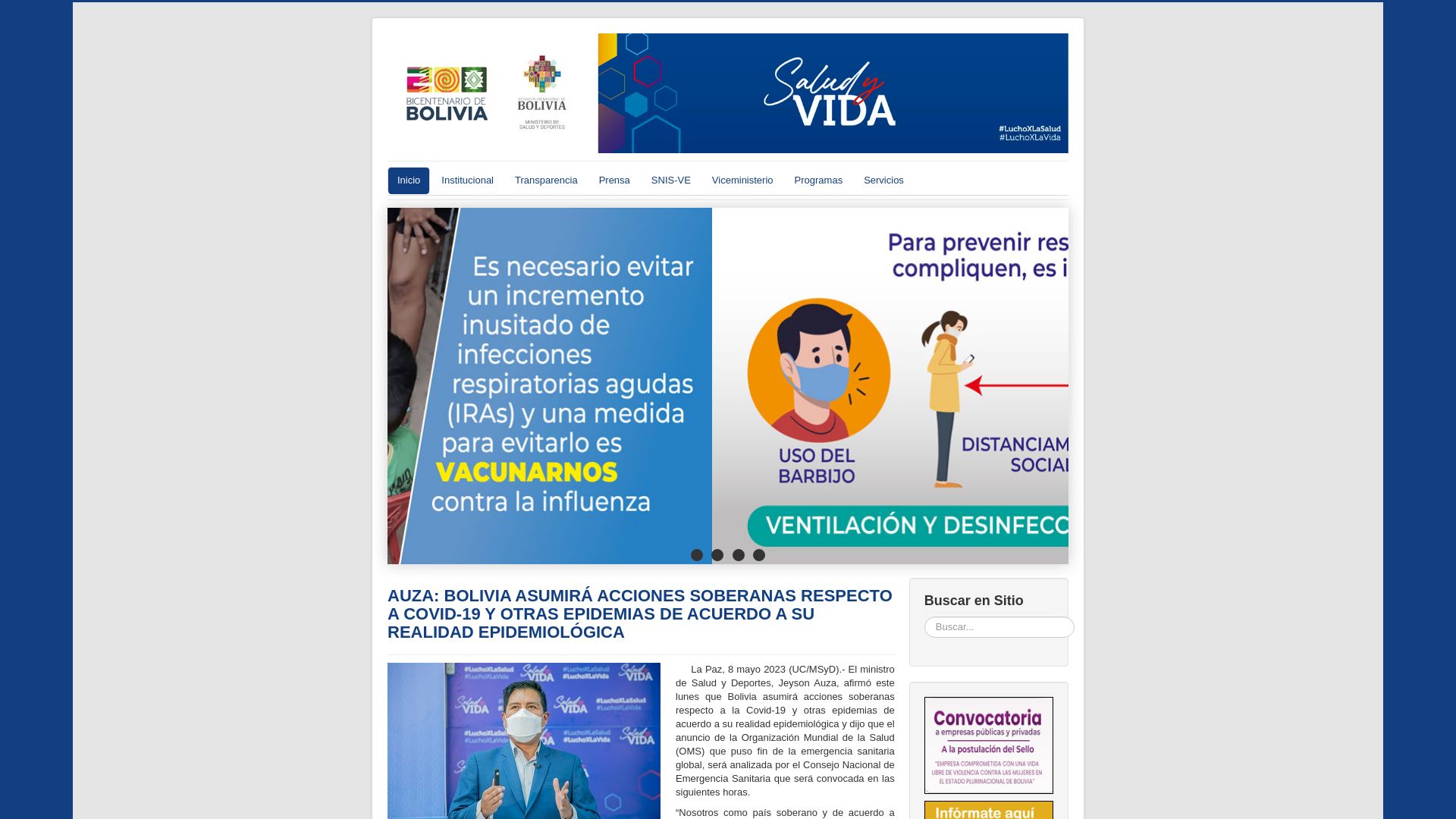 网站状态 www.minsalud.gob.bo 是  在线的