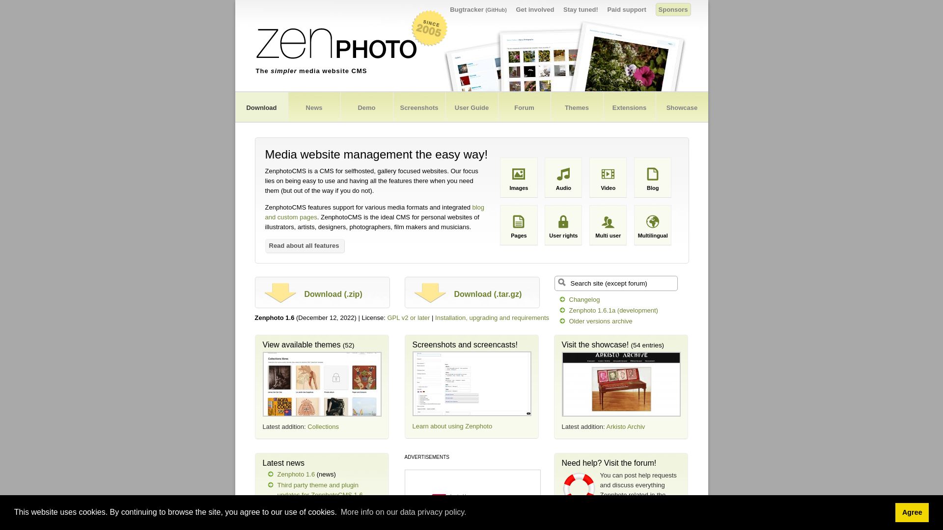网站状态 zenphoto.org 是  在线的